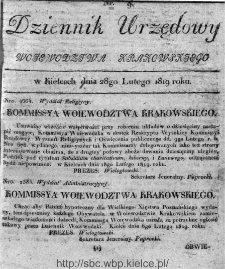 Dziennik Rządowy Wojew&oacute;dztwa Krakowskiego 1819, nr 9