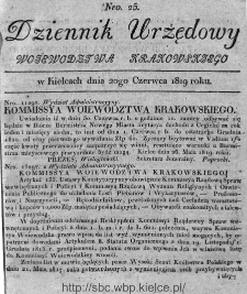 Dziennik Rządowy Wojew&oacute;dztwa Krakowskiego 1819, nr 25