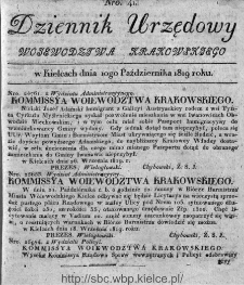 Dziennik Rządowy Wojew&oacute;dztwa Krakowskiego 1819, nr 41
