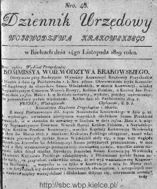 Dziennik Rządowy Wojew&oacute;dztwa Krakowskiego 1819, nr 46