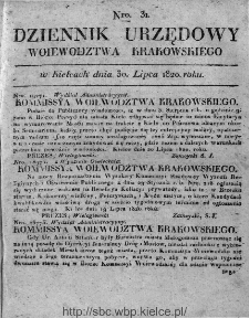 Dziennik Rządowy Wojew&oacute;dztwa Krakowskiego 1820, nr 31
