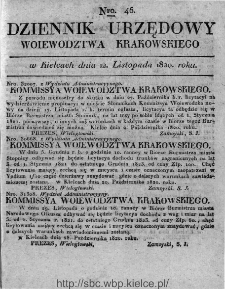 Dziennik Rządowy Wojew&oacute;dztwa Krakowskiego 1820, nr 46