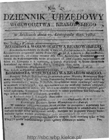 Dziennik Rządowy Wojew&oacute;dztwa Krakowskiego 1820, nr 47