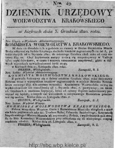 Dziennik Rządowy Wojew&oacute;dztwa Krakowskiego 1820, nr 49