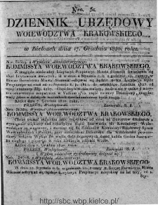 Dziennik Rządowy Wojew&oacute;dztwa Krakowskiego 1820, nr 51