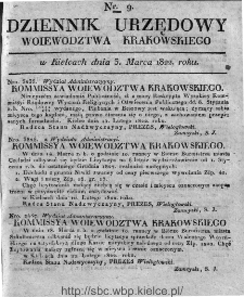 Dziennik Rządowy Wojew&oacute;dztwa Krakowskiego 1822, nr 9