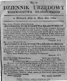 Dziennik Rządowy Województwa Krakowskiego 1822, nr 19