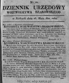 Dziennik Rządowy Województwa Krakowskiego 1822, nr 22