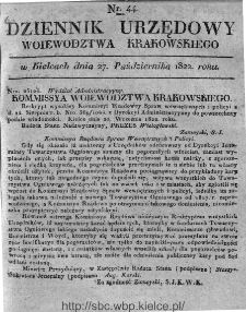 Dziennik Rządowy Województwa Krakowskiego 1822, nr 44