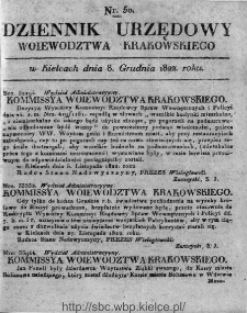 Dziennik Rządowy Województwa Krakowskiego 1822, nr 50