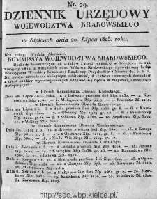 Dziennik Rządowy Województwa Krakowskiego 1823, nr 29