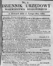 Dziennik Rządowy Wojew&oacute;dztwa Krakowskiego 1824, nr 7