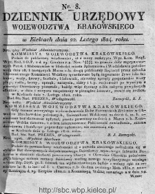 Dziennik Rządowy Wojew&oacute;dztwa Krakowskiego 1824, nr 8