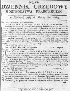 Dziennik Rządowy Wojew&oacute;dztwa Krakowskiego 1824, nr 13