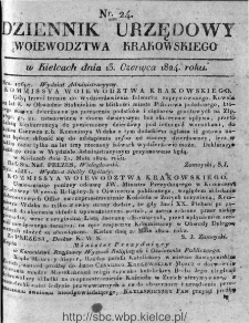 Dziennik Rządowy Wojew&oacute;dztwa Krakowskiego 1824, nr 24