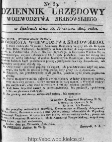Dziennik Rządowy Województwa Krakowskiego 1824, nr 39