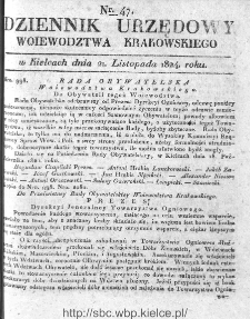 Dziennik Rządowy Wojew&oacute;dztwa Krakowskiego 1824, nr 47