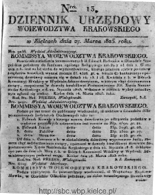Dziennik Rządowy Województwa Krakowskiego 1825, nr 13