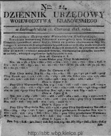 Dziennik Rządowy Województwa Krakowskiego 1825, nr 24