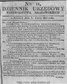 Dziennik Rządowy Wojew&oacute;dztwa Krakowskiego 1825, nr 31