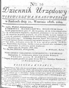 Dziennik Urzędowy Województwa Krakowskiego 1828, nr 38