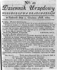 Dziennik Urzędowy Województwa Krakowskiego 1828, nr 49