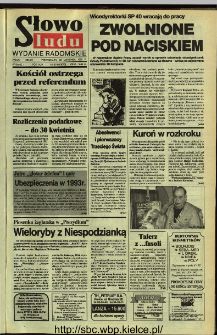 Słowo Ludu,1992 R.XLIII, nr 274 (wydanie radomskie)