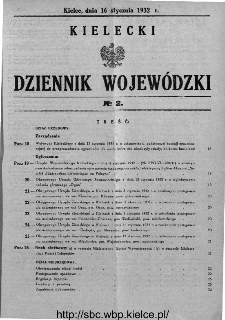 Kielecki Dziennik Wojew&oacute;dzki 1932, nr 2