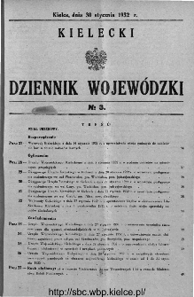 Kielecki Dziennik Wojew&oacute;dzki 1932, nr 3
