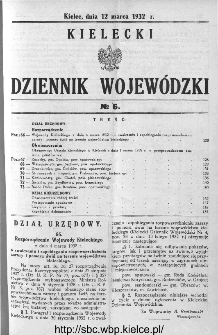 Kielecki Dziennik Wojew&oacute;dzki 1932, nr 6