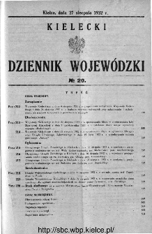Kielecki Dziennik Wojew&oacute;dzki 1932, nr 20