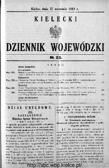 Kielecki Dziennik Wojew&oacute;dzki 1932, nr 23