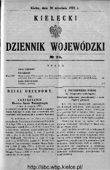 Kielecki Dziennik Wojew&oacute;dzki 1932, nr 24