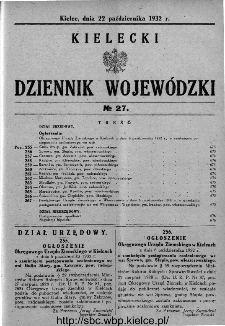 Kielecki Dziennik Wojew&oacute;dzki 1932, nr 27
