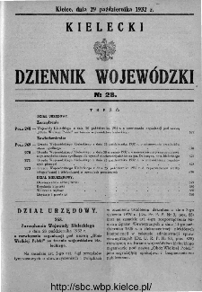 Kielecki Dziennik Wojew&oacute;dzki 1932, nr 28