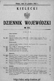 Kielecki Dziennik Wojew&oacute;dzki 1932, nr 34