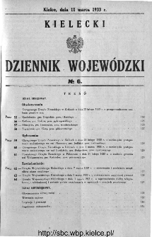 Kielecki Dziennik Wojew&oacute;dzki 1933, nr 6