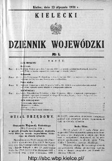 Kielecki Dziennik Wojew&oacute;dzki 1934, nr 1