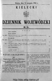 Kielecki Dziennik Wojew&oacute;dzki 1934, nr 21