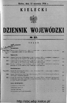 Kielecki Dziennik Wojew&oacute;dzki 1934, nr 23