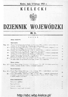 Kielecki Dziennik Wojewódzki 1935, nr 3