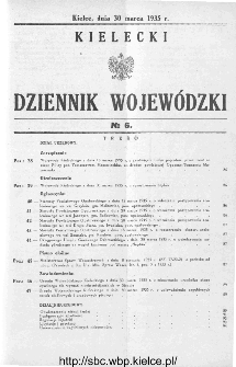 Kielecki Dziennik Wojewódzki 1935, nr 6