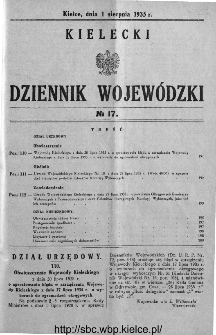 Kielecki Dziennik Wojew&oacute;dzki 1935, nr 17