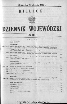 Kielecki Dziennik Wojewódzki 1935, nr 19