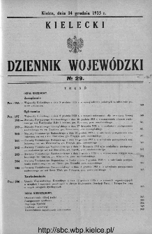 Kielecki Dziennik Wojew&oacute;dzki 1935, nr 29