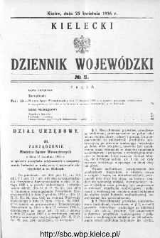 Kielecki Dziennik Wojewódzki 1936, nr 9