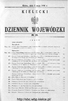Kielecki Dziennik Wojew&oacute;dzki 1936, nr 10