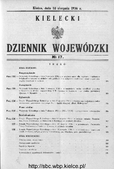 Kielecki Dziennik Wojewódzki 1936, nr 17