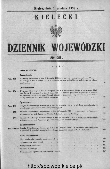 Kielecki Dziennik Wojewódzki 1936, nr 25