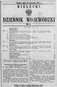 Kielecki Dziennik Wojew&oacute;dzki 1937, nr 1